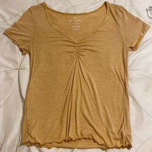 Yellow striped “soft and sexy” tee